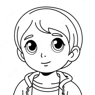 Cute Anime Boy With Big Eyes Coloring Page 49483-39495