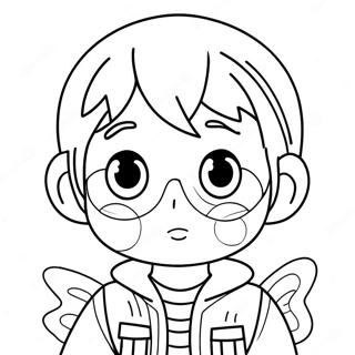 Cute Anime Boy With Big Eyes Coloring Page 49483-39496