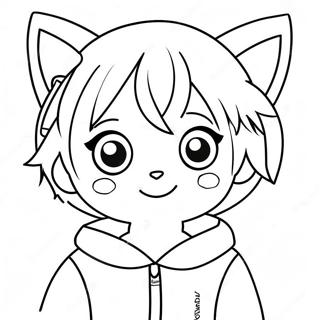 Adorable Anime Boy With Cat Ears Coloring Page 49484-39500