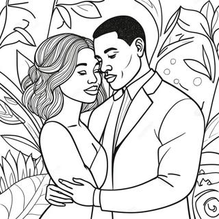 Black Couple Embracing Coloring Page 49503-39518