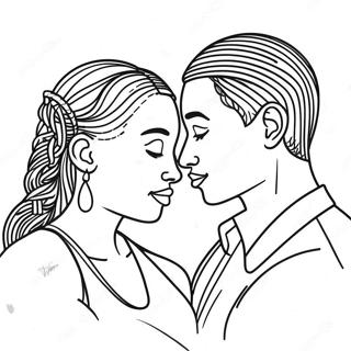 Romantic Black Couple Holding Hands Coloring Page 49504-39513