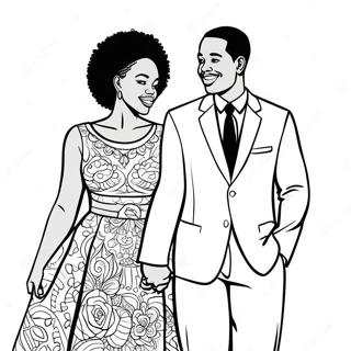 Romantic Black Couple Holding Hands Coloring Page 49504-39514