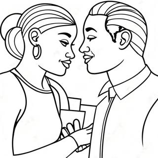 Romantic Black Couple Holding Hands Coloring Page 49504-39515