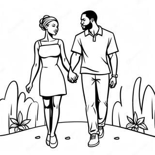 Romantic Black Couple Holding Hands Coloring Page 49504-39516