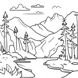 Washington State Scenic Landscape Coloring Page 49533-39542