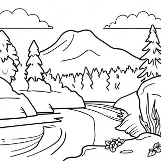 Washington State Scenic Landscape Coloring Page 49533-39543