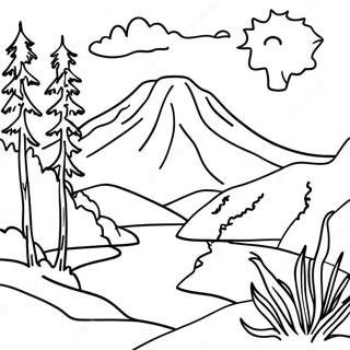 Washington State Scenic Landscape Coloring Page 49533-39544