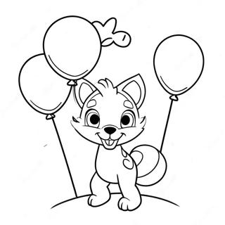 Cute Funtime Foxy With Balloons Coloring Page 49564-39570