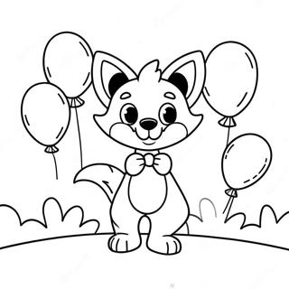 Cute Funtime Foxy With Balloons Coloring Page 49564-39572