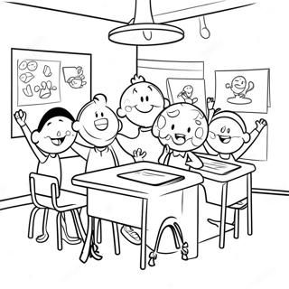 Cheerful Classroom Coloring Page 49574-39573