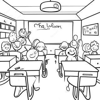 Cheerful Classroom Coloring Page 49574-39574