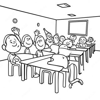 Cheerful Classroom Coloring Page 49574-39575