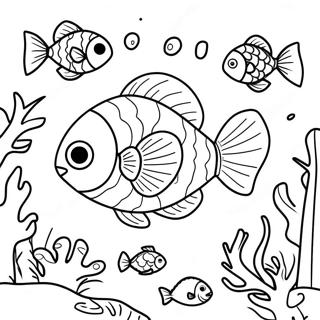 Slippery Fish Swimming In Coral Reef Coloring Page 49603-39594