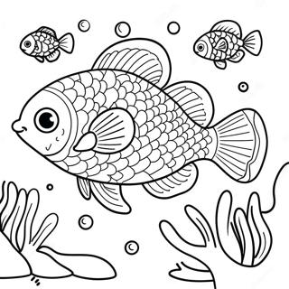 Slippery Fish Swimming In Coral Reef Coloring Page 49603-39595