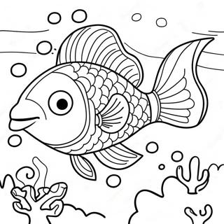 Slippery Fish Swimming In Coral Reef Coloring Page 49603-39596