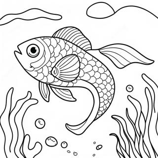 Colorful Slippery Fish Underwater Scene Coloring Page 49604-39599