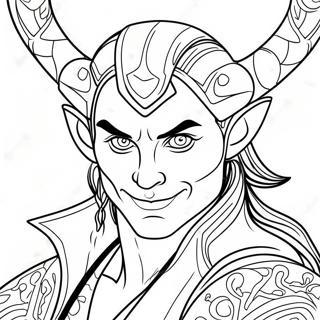 Sinister Loki With Mischievous Smile Coloring Page 49634-39619