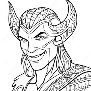 Sinister Loki With Mischievous Smile Coloring Page 49634-39620