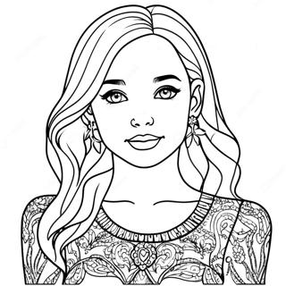 Dove Cameron In Sparkly Dress Coloring Page 49644-39625