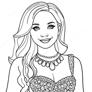 Dove Cameron In Sparkly Dress Coloring Page 49644-39626