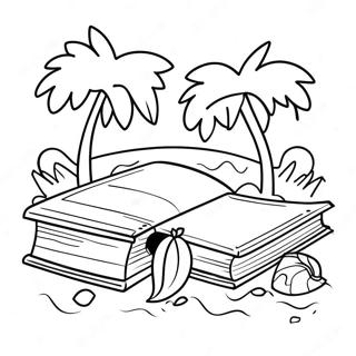 Colorful Beach Books Coloring Page 49654-39637