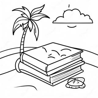 Colorful Beach Books Coloring Page 49654-39639