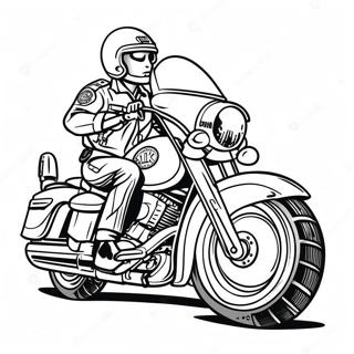 Police Motorcycle Coloring Page 49673-39652