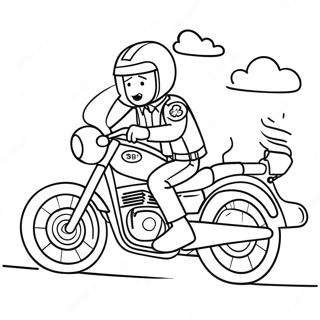 Cool Police Motorcycle Chase Coloring Page 49674-39654