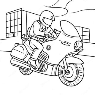 Cool Police Motorcycle Chase Coloring Page 49674-39655