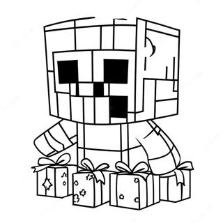 Minecraft Creeper In Santa Hat Coloring Page 49704-39676