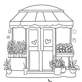 Charming Flower Shop Coloring Page 49714-39685