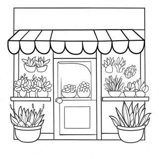 Charming Flower Shop Coloring Page 49714-39686