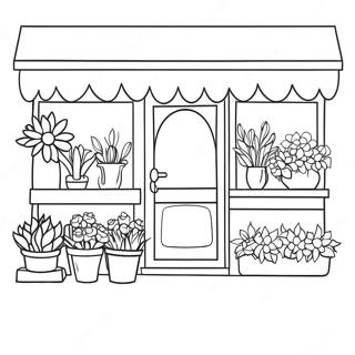 Charming Flower Shop Coloring Page 49714-39687