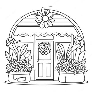 Charming Flower Shop Coloring Page 49714-39688