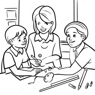 School Counselor Helping Students Coloring Page 49723-39691