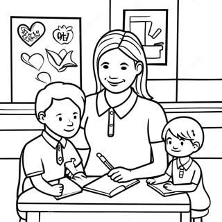 School Counselor Helping Students Coloring Page 49723-39692