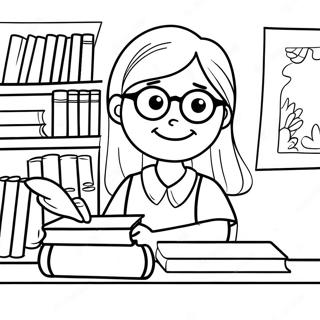 Friendly School Counselor With Books Coloring Page 49724-39693