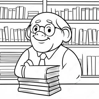 Friendly School Counselor With Books Coloring Page 49724-39695