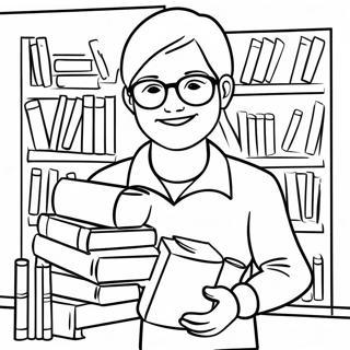 Friendly School Counselor With Books Coloring Page 49724-39696