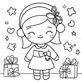 Cute Christmas Girl Coloring Page 49733-39702