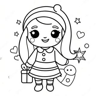 Cute Christmas Girl Coloring Page 49733-39703