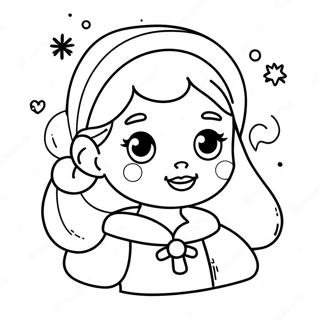 Cute Christmas Girl Coloring Page 49733-39704