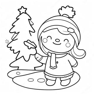 Cute Christmas Girl Coloring Pages