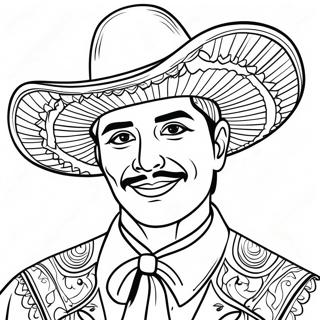 Traditional Charro With Sombrero Coloring Page 49744-39709