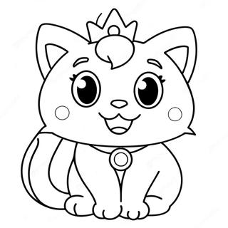 Adorable Princess Peach Cat Coloring Page 49764-39725