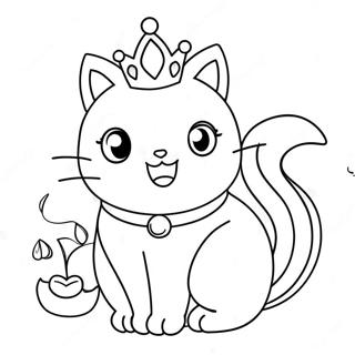 Adorable Princess Peach Cat Coloring Page 49764-39728