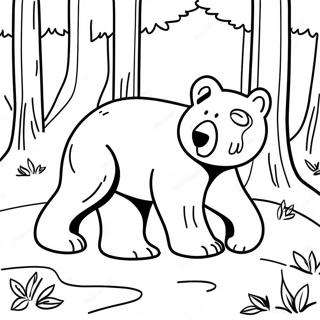 Black Bear In A Forest Coloring Page 49773-39730