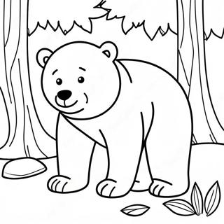 Black Bear In A Forest Coloring Page 49773-39731