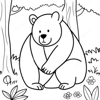 Black Bear In A Forest Coloring Page 49773-39732