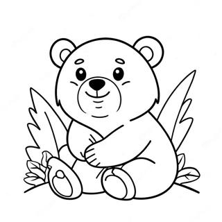 Cute Baby Black Bear Coloring Page 49774-39733